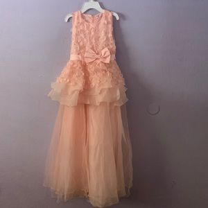 peach pink girls dress